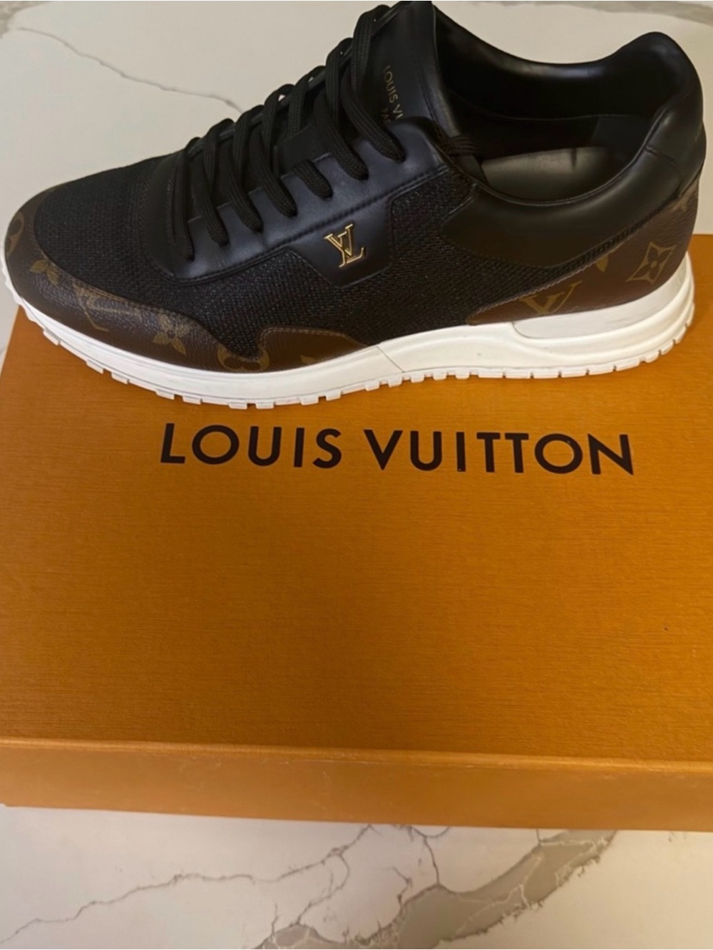 Louis Vuitton Men's Black & Brown Monogram Low-Top Sneaker
